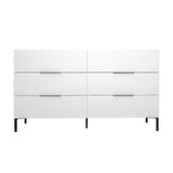 Comoda Adore Oryana, 3 sertare, Alb - Nuc, 140x81x44 cm - Alb