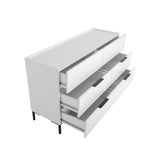 Comoda Adore Oryana, 3 sertare, Alb - Nuc, 140x81x44 cm - Alb