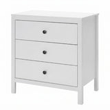 Comoda Adore Rustic, 3 sertare, Alb, 73x81x47 cm