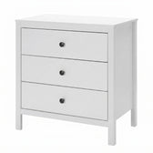 Comoda Adore Rustic, 3 sertare, Alb, 73x81x47 cm, perspectiva suplimentara