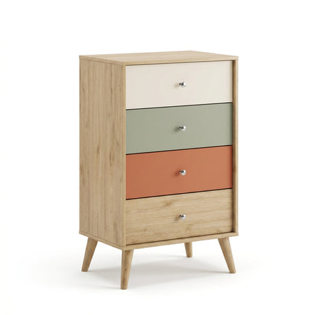 Comoda Adore Tiffany, 4 sertare, Multicolor, 60 x 99 x 44 cm