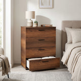 Comoda Adore Trendline, 4 sertare, Alb - Nuc, 73x96x44 cm - Nuc