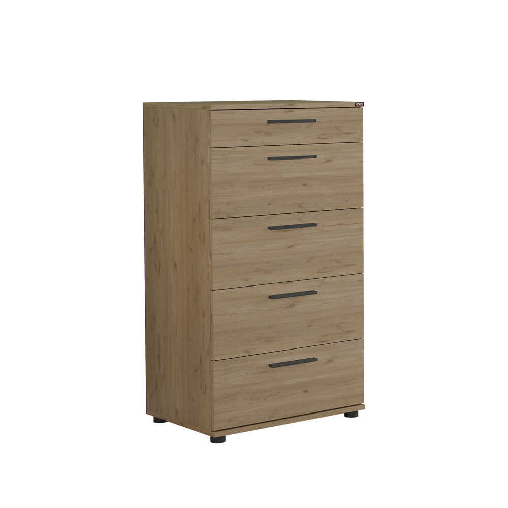 Comoda Adore Trendline cu 5 sertare, Stejar, 60x108x44 cm