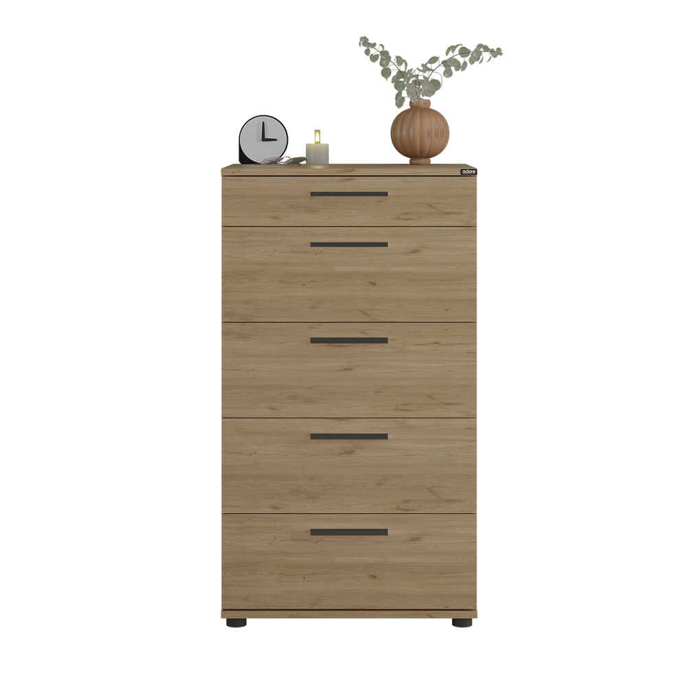 Comoda Adore Trendline cu 5 sertare, Stejar, 60x108x44 cm