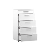 Comoda Adore Trendline cu 5 sertare, Alb - Maro - Stejar - Mov, 60x108x44 cm - Alb