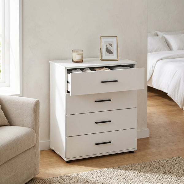 Comoda Adore White, 4 sertare, 65x78x41 cm