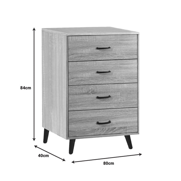 Comoda Adrenile, Natural metal, negru, 80x40x84 cm