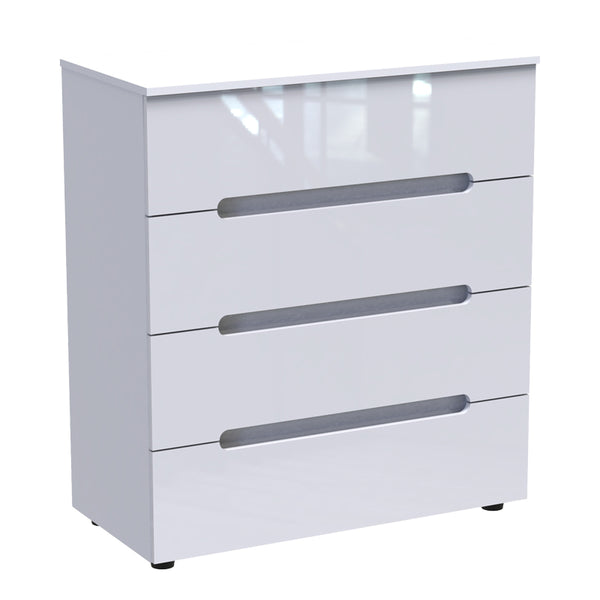 Comoda Afina mdf, alb lucioasa, 90x44x101 cm