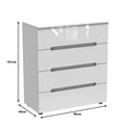Comoda Afina mdf, alb lucioasa, 90x44x101 cm, detaliu produs