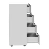 Comoda Afina mdf, alb lucioasa, 90x44x101 cm, perspectiva suplimentara