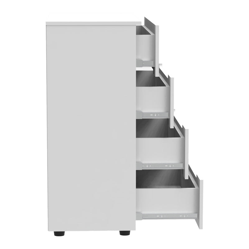 Comoda Afina mdf, alb lucioasa, 90x44x101 cm, perspectiva suplimentara