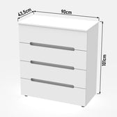 Comoda Afina mdf, alb lucioasa, 90x44x101 cm, foto produs 6