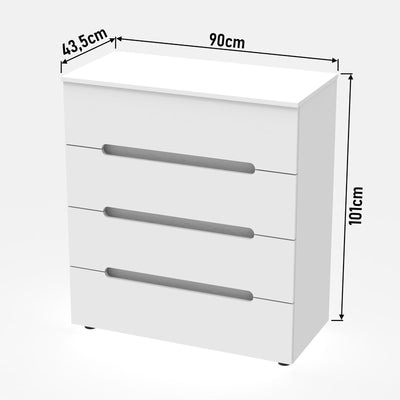 Comoda Afina mdf, alb lucioasa, 90x44x101 cm, foto produs 6