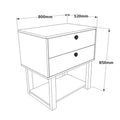 Comoda Birou - Rollbox cu 2 sertare si Raft, Gri -  Nuc, 80 x 85 x 52 cm