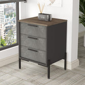 Corp Mobil Comoda Birou - Rollbox cu 3 sertare Scandinav, Maro, 54 x 70 x 45 cm
