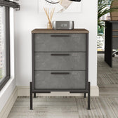 Comoda Birou - Rollbox cu 3 sertare Scandinav, Maro, 54 x 70 x 45 cm