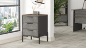 Comoda Birou - Rollbox cu 3 sertare Scandinav, Maro, 54 x 70 x 45 cm