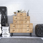 Comoda Bodrum cu 5 sertare, Stejar, 80 x 85 x 40 cm