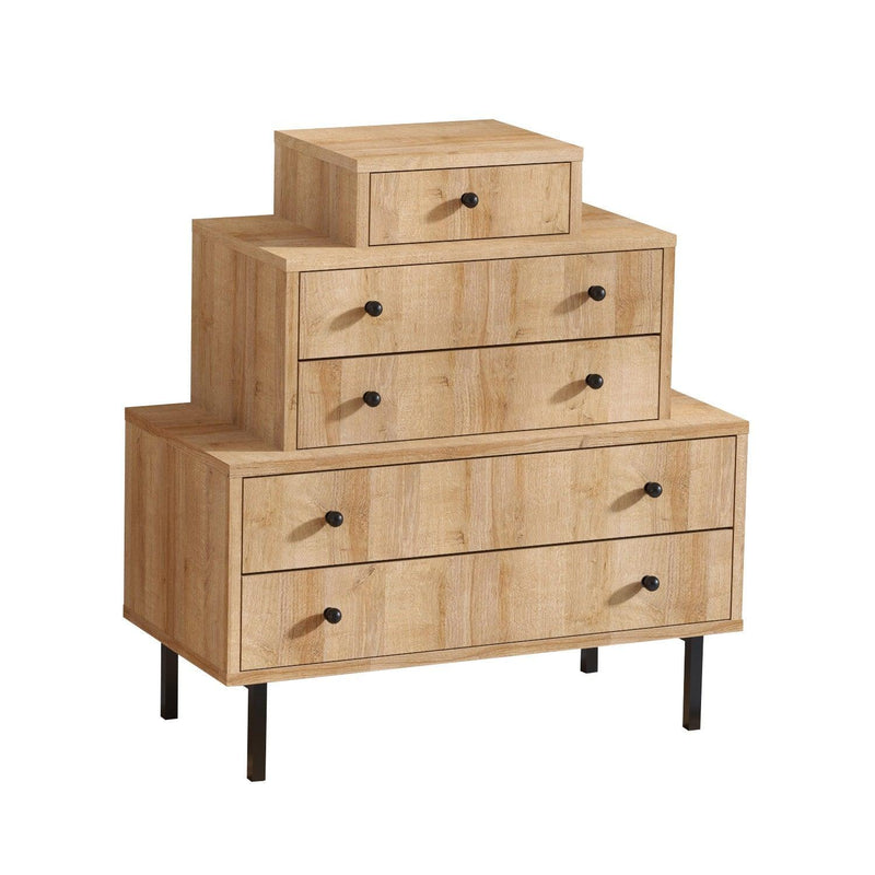Comoda Bodrum cu 5 sertare, Stejar, 80 x 85 x 40 cm