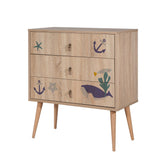 Comoda City Trio Dresser 5, Multicolor, 89x40x80 cm
