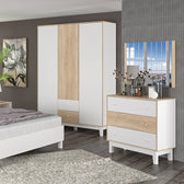 Comoda cu 3 sertare Awell, Sonoma-alb, 90x44x88 cm, imagine suplimentara