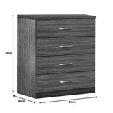 Comoda cu 4 sertare Killian, Sonoma - Wenge, 80x40x80 cm - Antracit
