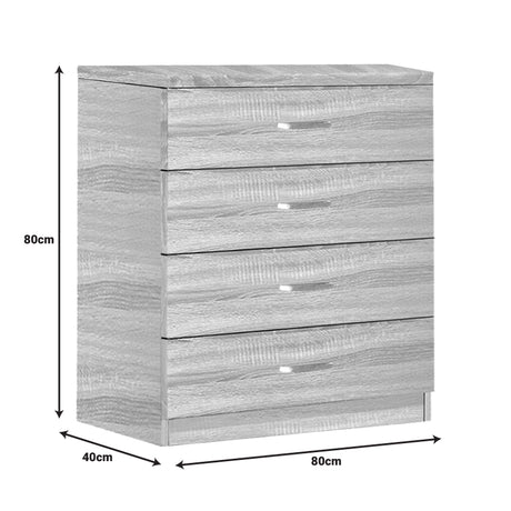 Comoda cu 4 sertare Killian, Sonoma - Wenge, 80x40x80 cm