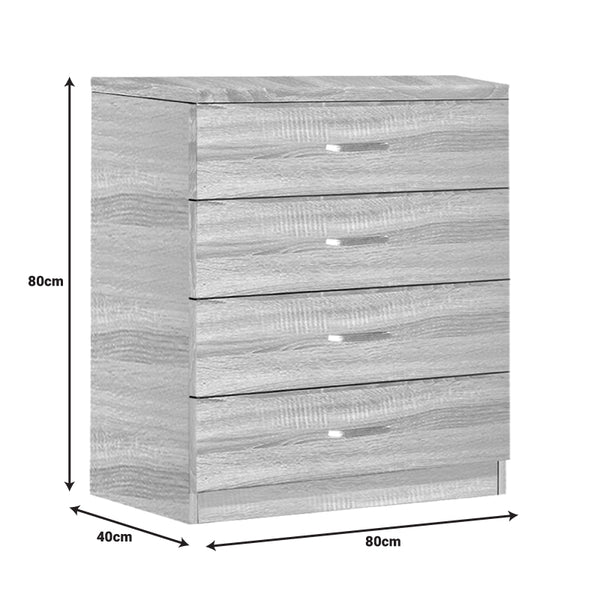 Comoda cu 4 sertare Killian, Sonoma - Wenge, 80x40x80 cm