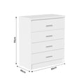 Comoda cu 4 sertare Olympus, Alba, 80x40x95 cm, perspectiva suplimentara