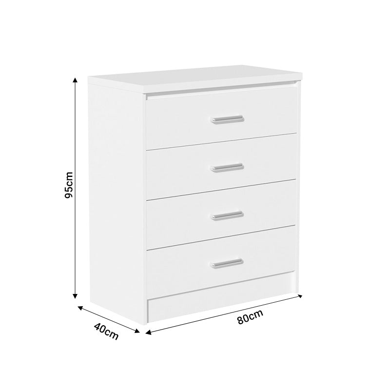 Comoda cu 4 sertare Olympus, Alba, 80x40x95 cm, perspectiva suplimentara