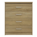 Comoda cu 4 sertare Olympus, stejar deschis, 80x40x95 cm, detaliu produs