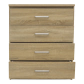 Comoda cu 4 sertare Olympus, stejar deschis, 80x40x95 cm, perspectiva suplimentara