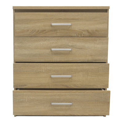 Comoda cu 4 sertare Olympus, stejar deschis, 80x40x95 cm, perspectiva suplimentara