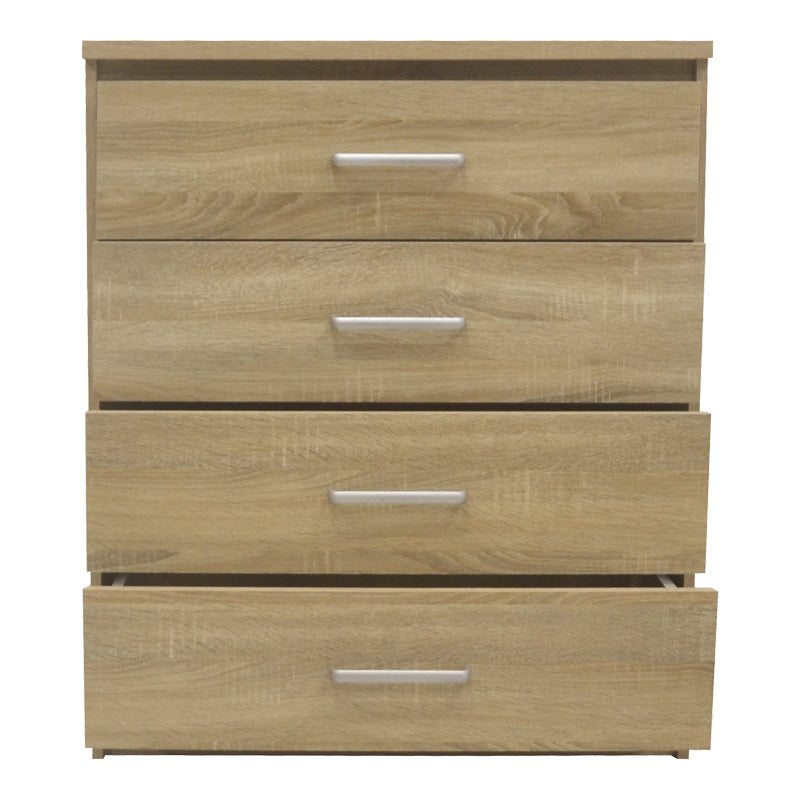 Comoda cu 4 sertare Olympus, stejar deschis, 80x40x95 cm, perspectiva suplimentara