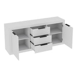 Comoda cu functie de depozitare Doha, Lemn, Gri Închis, 180x45x80 cm - Alb