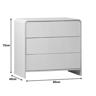 Comoda cu sertare Zeplen, Alb, 80x40x75 cm, foto produs 6