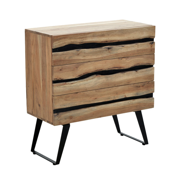 Comoda cu spatiu de depozitare Imena, lemn masiv de acacia, nuanta Naturala, 80x38x87 cm