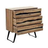 Comoda cu spatiu de depozitare Imena, lemn masiv de acacia, nuanta Naturala, 80x38x87 cm