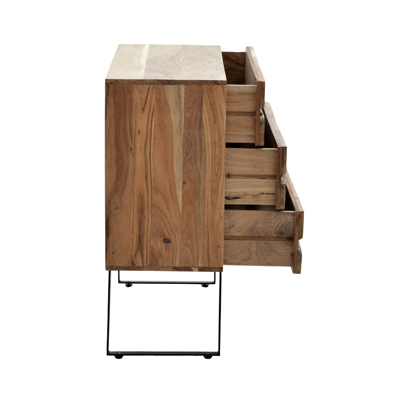 Comoda cu spatiu de depozitare Imena, lemn masiv de acacia, nuanta Naturala, 80x38x87 cm