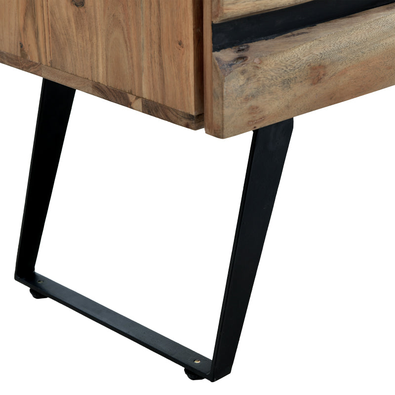 Comoda cu spatiu de depozitare Imena, lemn masiv de acacia, nuanta Naturala, 80x38x87 cm