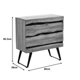 Comoda cu spatiu de depozitare Imena, lemn masiv de acacia, nuanta Naturala, 80x38x87 cm