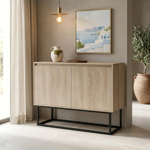 Comoda Dabia, Metal, Sonoma, 100x40x74 cm