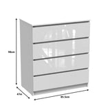 Comoda Dicama mdf, Alb, 86x47x98 cm