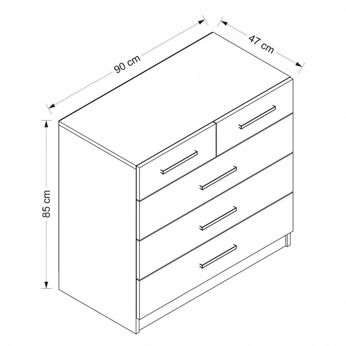 Comoda Kale - 7902, Alb, 90x47x85 cm