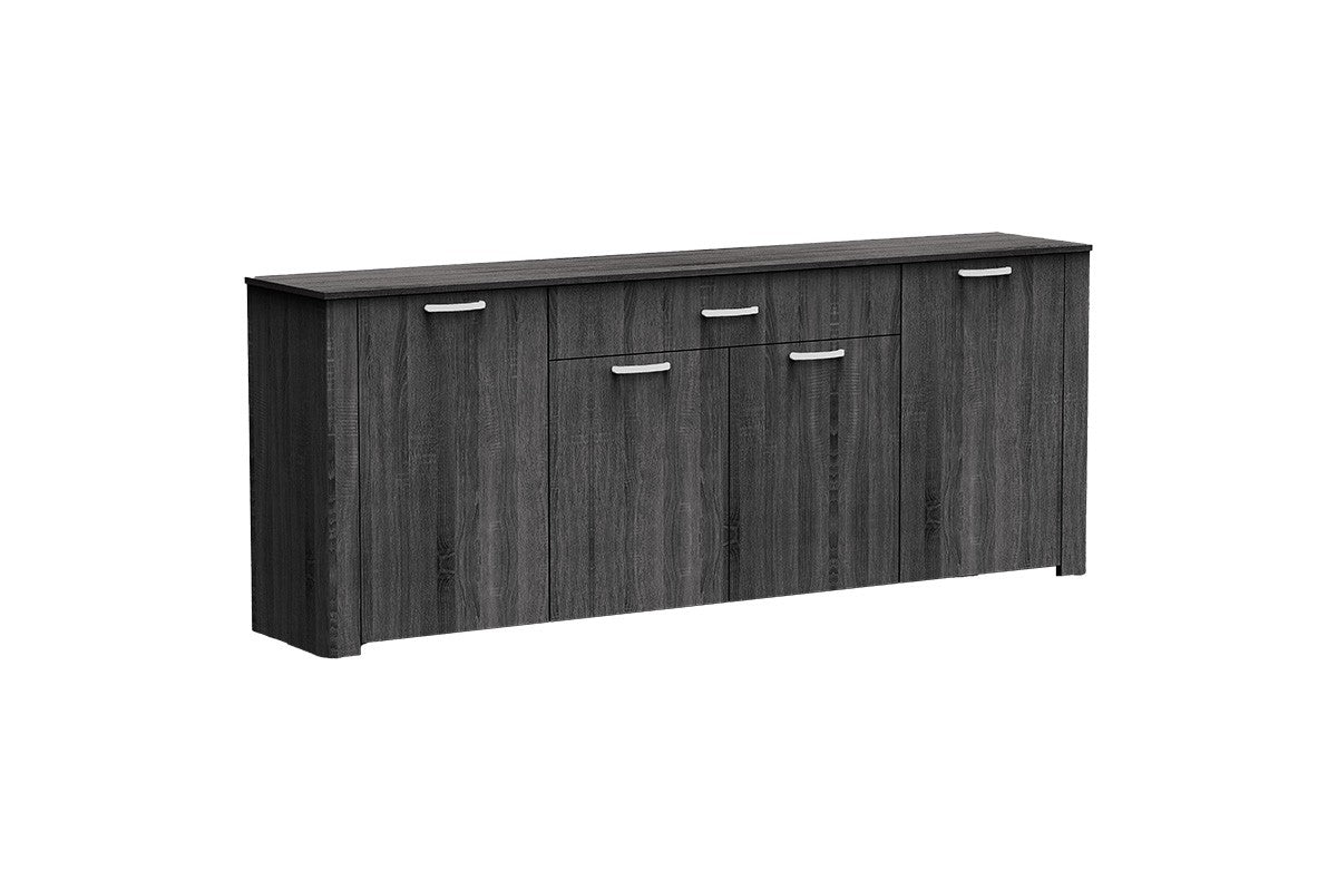 Comoda Kinley, sonoma - negru, 210x40x82 cm - Negru