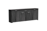 Comoda Kinley, sonoma - negru, 210x40x82 cm - Negru