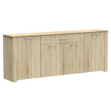 Comoda Kinley, sonoma - negru, 210x40x82 cm - Sonoma