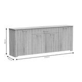 Comoda Kinley, sonoma - negru, 210x40x82 cm - Sonoma