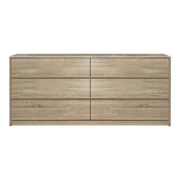 Comoda Kuanger cu sertare, Alb - Stejar, 120x40x70 cm