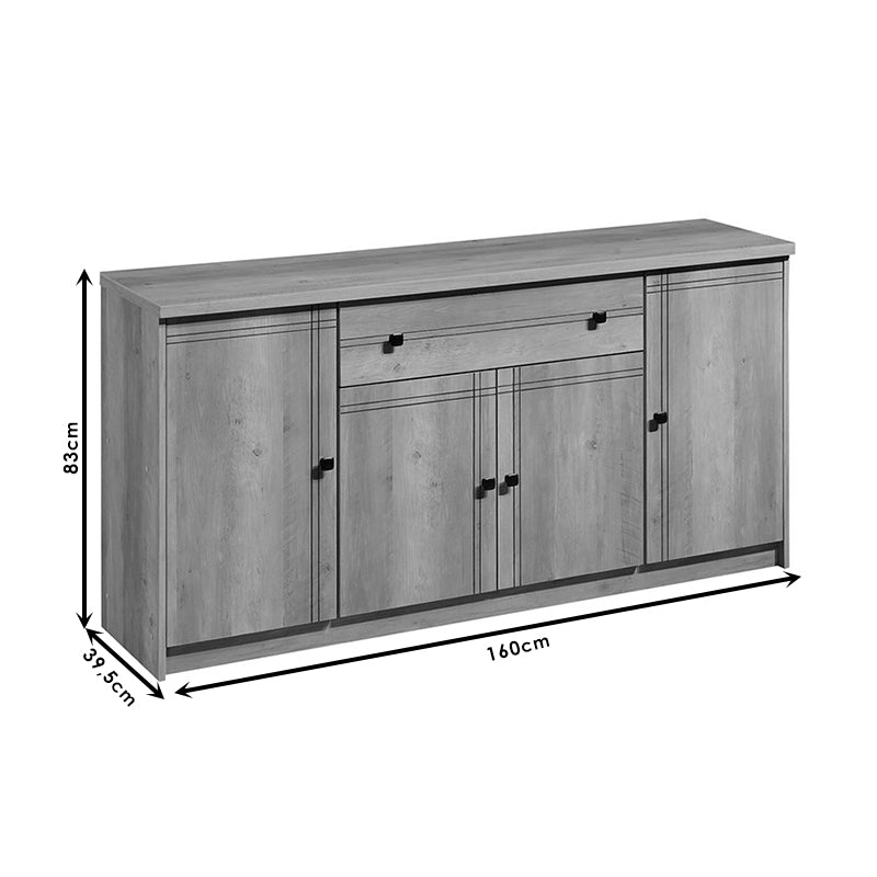 Comoda Libby, natural, 160x40x83 cm, perspectiva suplimentara